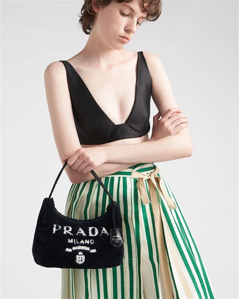 prada mini terry bag|White/black Re.